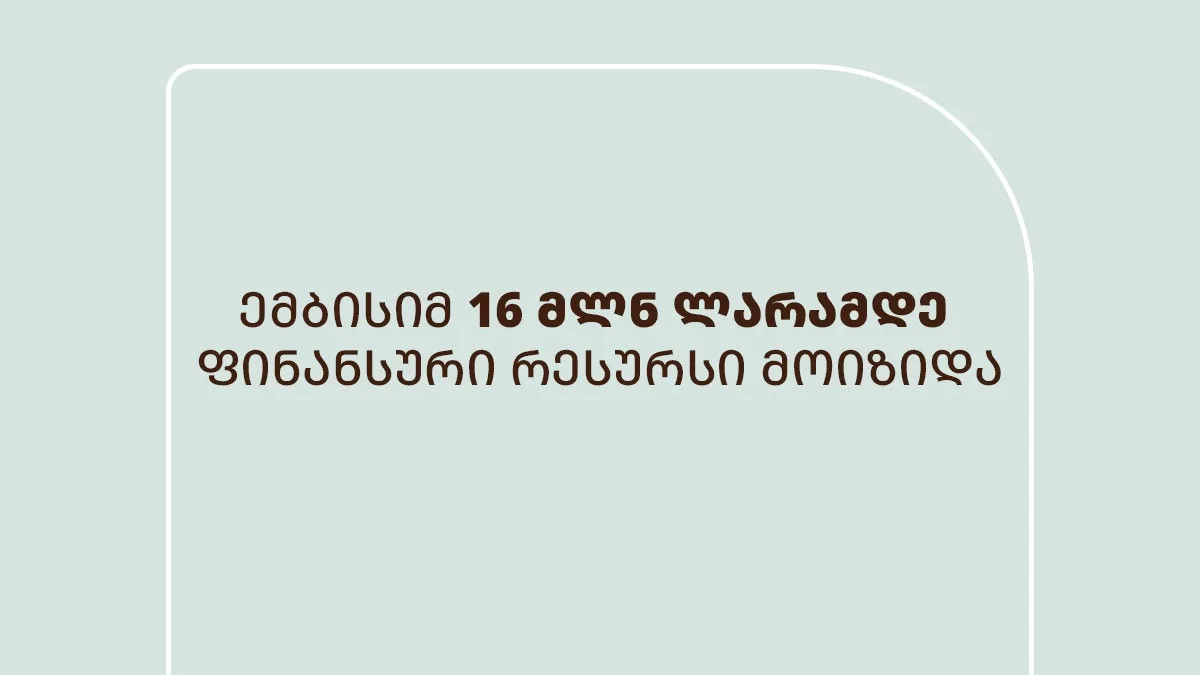 ემბისიმ EFSE-სგან  16 მლნ ლარამდე დაფინანსება მოიზიდა