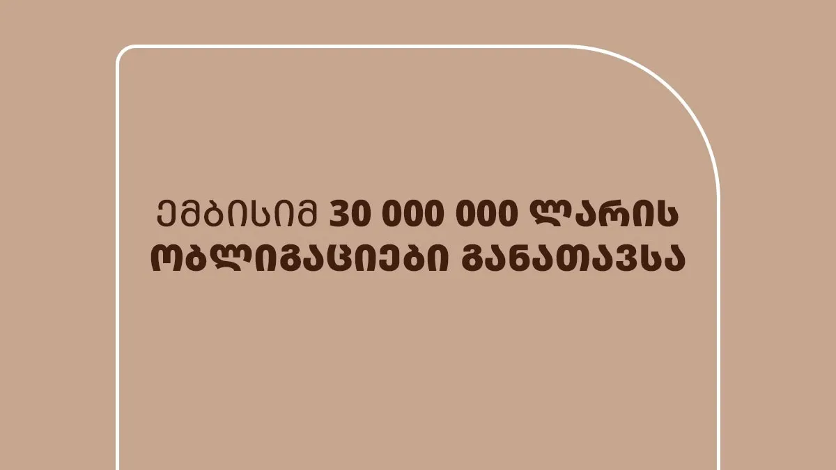 ემბისიმ 30 მლნ ლარის ობლიგაციები განათავსა
